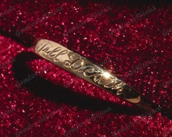 Til Death 10K Gold Ring, Dainty Anniversary Gift