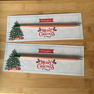 Personalized Christmas Gift: Eco-Friendly Holiday Favor, Seed Pencil