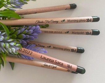 Plantable Seed Pencil Wedding Favors: Personalized Eco-Friendly Gift, Christmas Bulk Gifts, Save the Date