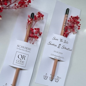 Cadeaux de mariage personnalisables, cadeau d'invité de mariage, carte de remerciement, crayon à planter, cadeau de mariage durable, cadeau de remerciement de mariage