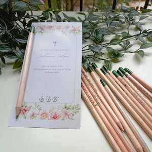 Faveur funéraire, jetons funéraires, cadeau funéraire pour un invité, cadeaux de sympathie, cadeau pour service funéraire, carte mémoire, crayon de graines, cadeau funéraire en vrac