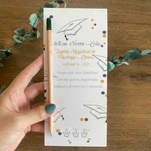 Dankeskarte, Laurea, Abschlussfeier, Andenken, Abschlussgeschenk, benutzerdefinierter Samenstift