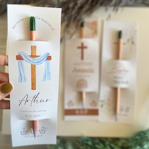 Bomboniera per battesimo, regalo per battesimo, matita personalizzata con semi, regalo di ringraziamento per gli ospiti del battesimo, bomboniere ecologiche personalizzate per gli ospiti, cerimonia del battesimo