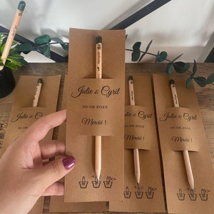 Penna per semi personalizzata, bomboniere di ringraziamento, bomboniere piantabili per gli ospiti del matrimonio, bomboniere ecologiche personalizzate per gli ospiti, bomboniere funebri