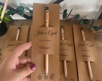 Personalized Wedding Favors: Eco-Friendly Thank You Gifts, Handmade, Seed Pencil