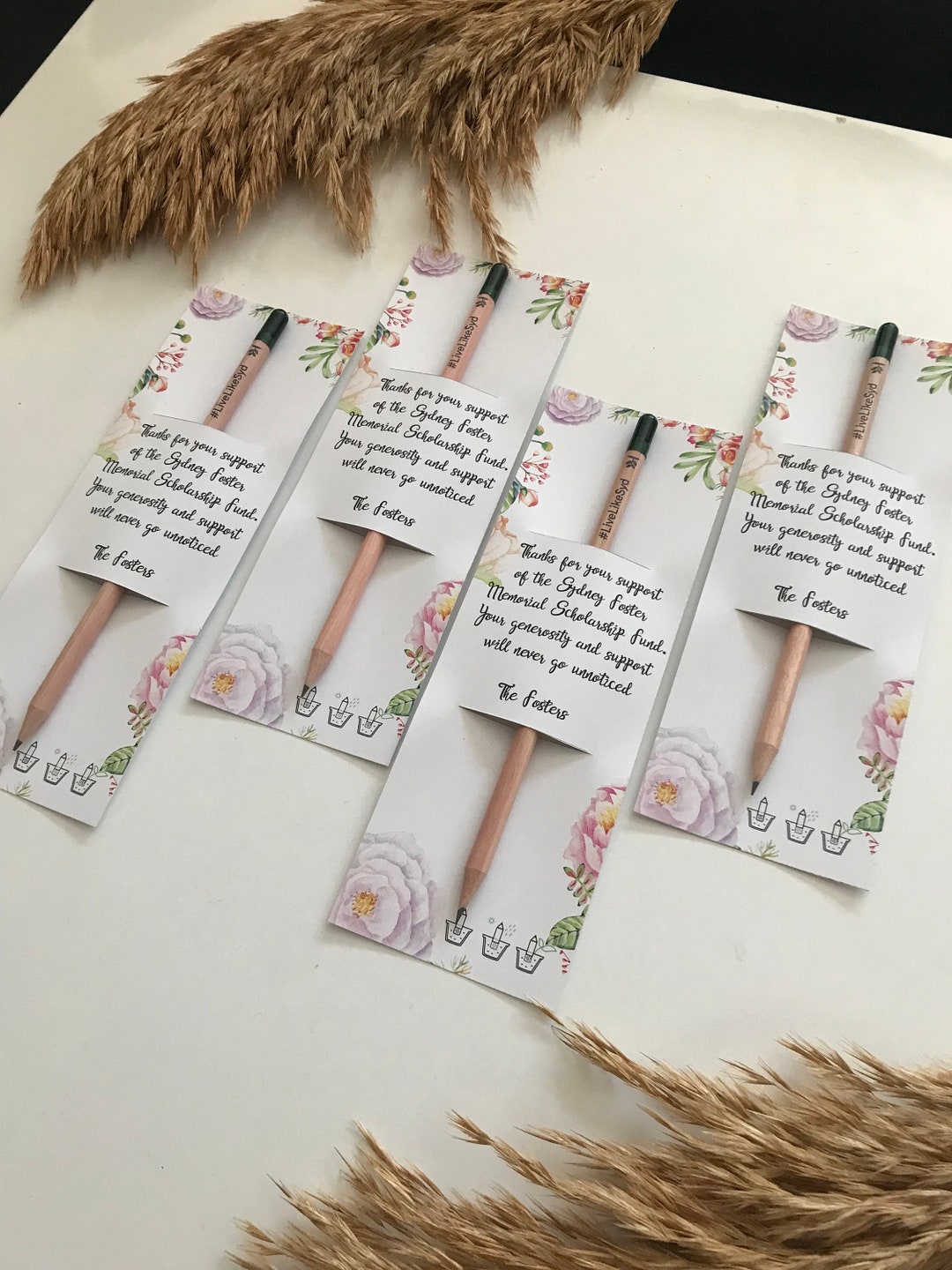 Funeral Gifts, Gift for Staff, Floral Thank You Card, Gift for Guest