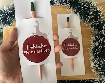 クリスマスギフト、フローエ・ヴァイナハテン、植えられる鉛筆、パーソナライズされた鉛筆、ホリデートークン、カスタムクリスマスギフトリサイクル