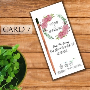 Regalo de boda ecológico, lápiz para guardar la fecha, tarjeta de boda, favor de agradecimiento para la boda, regalo para invitados a granel, favor para invitados, favor de boda