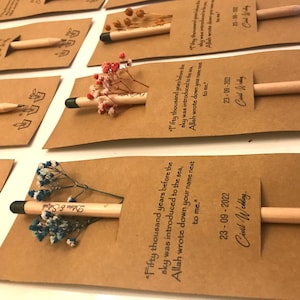 Aangepast cadeau voor gasten, milieuvriendelijk potlood, bedankje, zaadpotlood, cadeau voor personeel, afstudeercadeau, uniek cadeau, uitvaartgunst