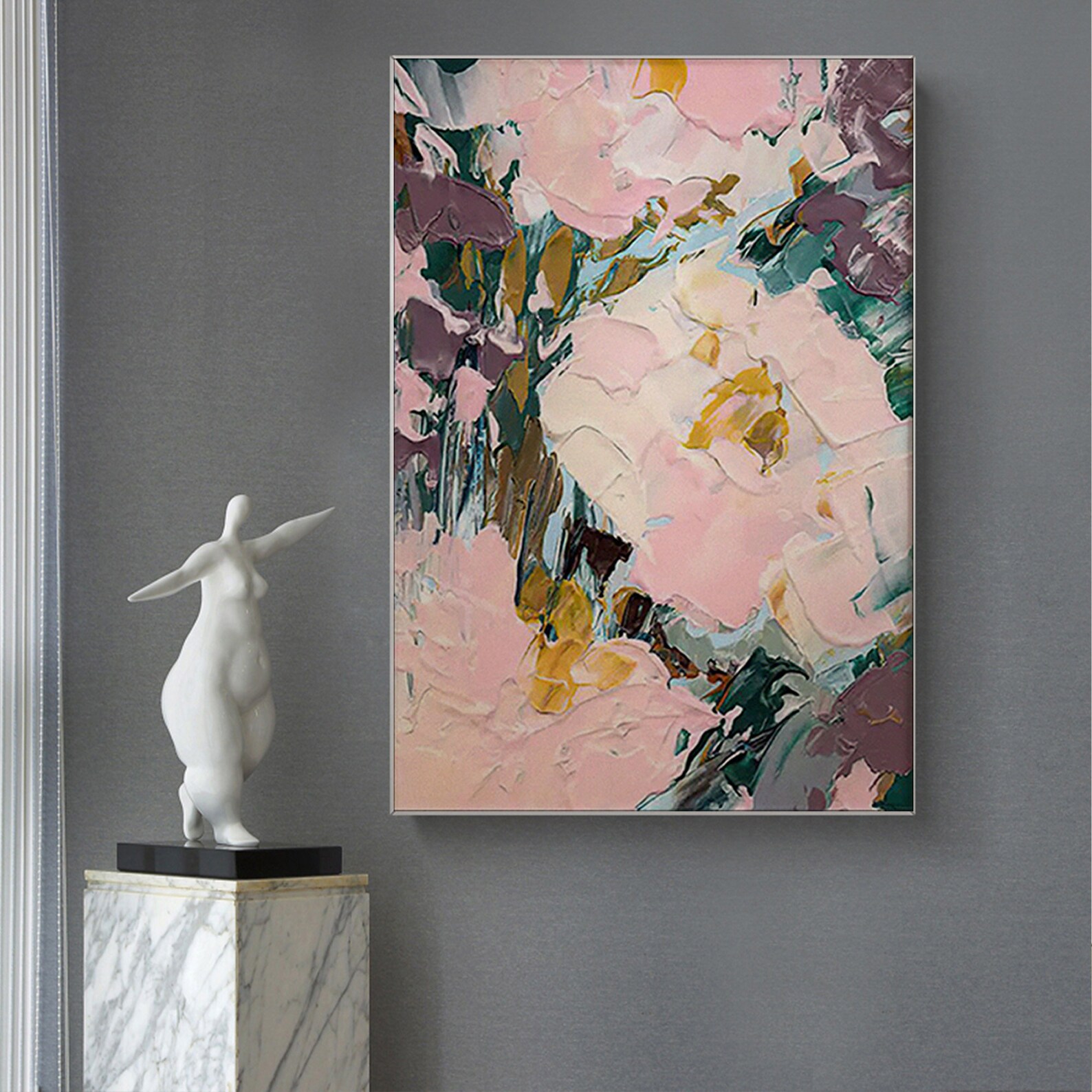 Pink Flower Oil Painting Original on Canvas Custom Canvas Art Etsy