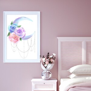 Floral Moon Art Print
