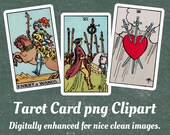 Vintage Tarot Cards Clipart: Full 78 Card Deck (PNG Digital Download)