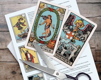 Printable Rider Waite Tarot Cards with Guidebook of Tarot Meanings