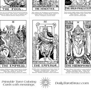 Cartes de tarot à colorier - Cartes de tarot à colorier significatives