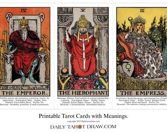 Rider Waite Tarot Cards with Meanings - Printable Deck (PDF)