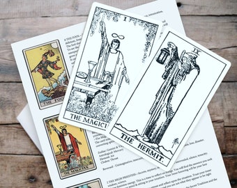 Tarot Coloring Pages- Color your own tarot cards - Printable Tarot Coloring Book