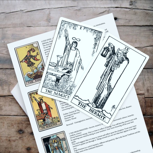 Tarot Coloring Pages- Color your own tarot cards - Printable Tarot Coloring Book