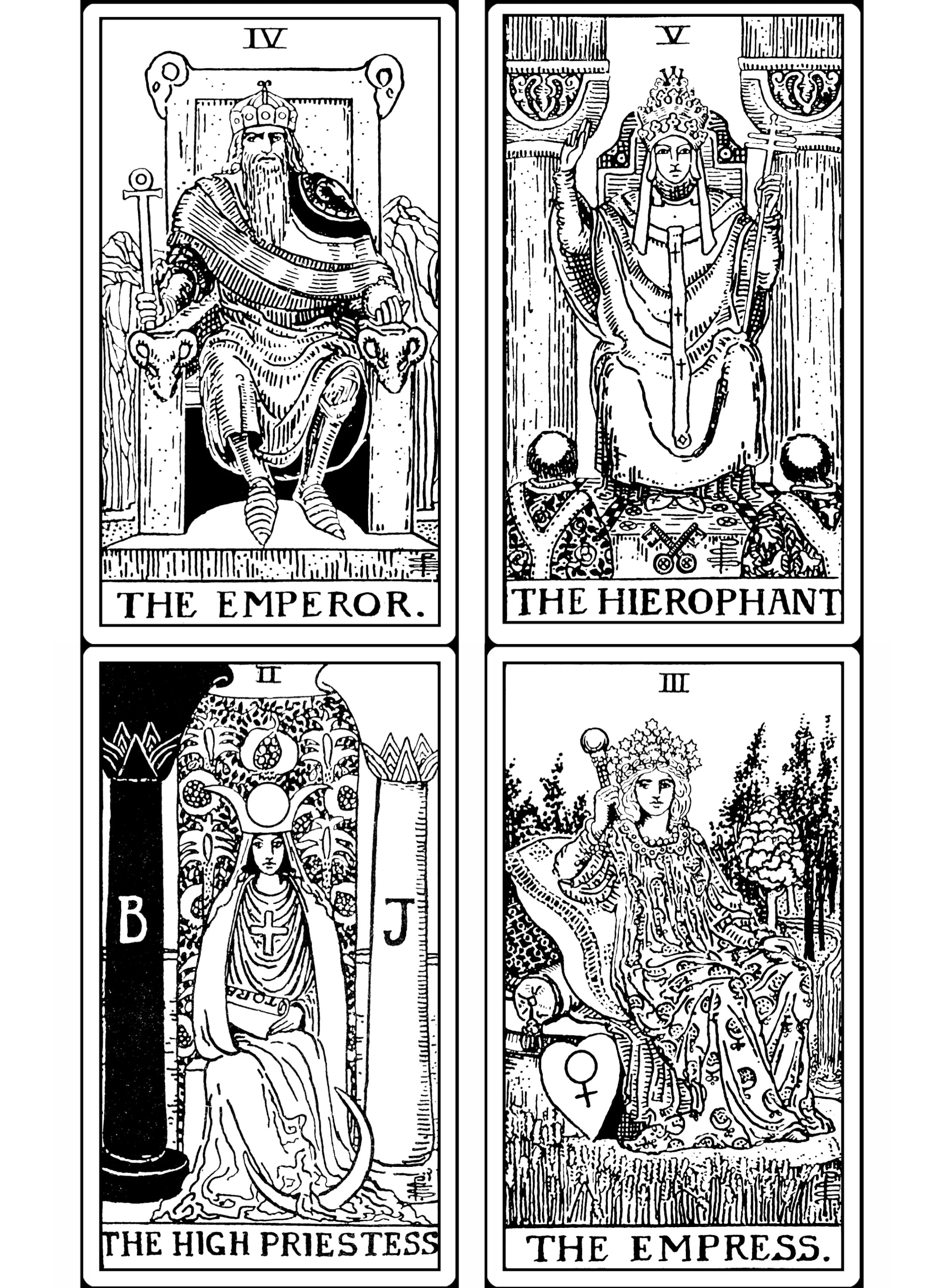 Tarot Deck Printable Black and White Printable Tarot Cards Etsy
