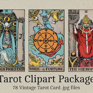 Tarot Clipart - Vintage Tarot Karte jpg Dateien