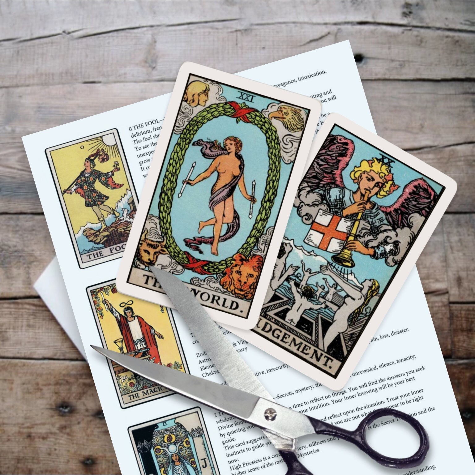 Printable Rider Waite Tarot Cards With Guidebook of Tarot Meanings - Etsy
