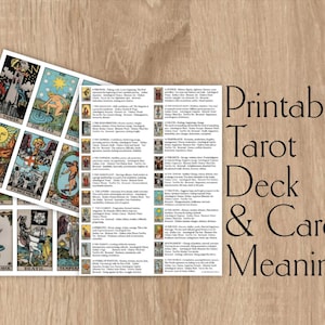 Printable Tarot Deck and Card Meanings Original Rider Waite