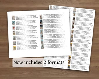 Tarot Cheat Sheet Printable