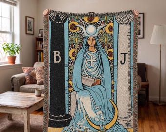 The High Priestess Woven Blanket | Tapestry Throw