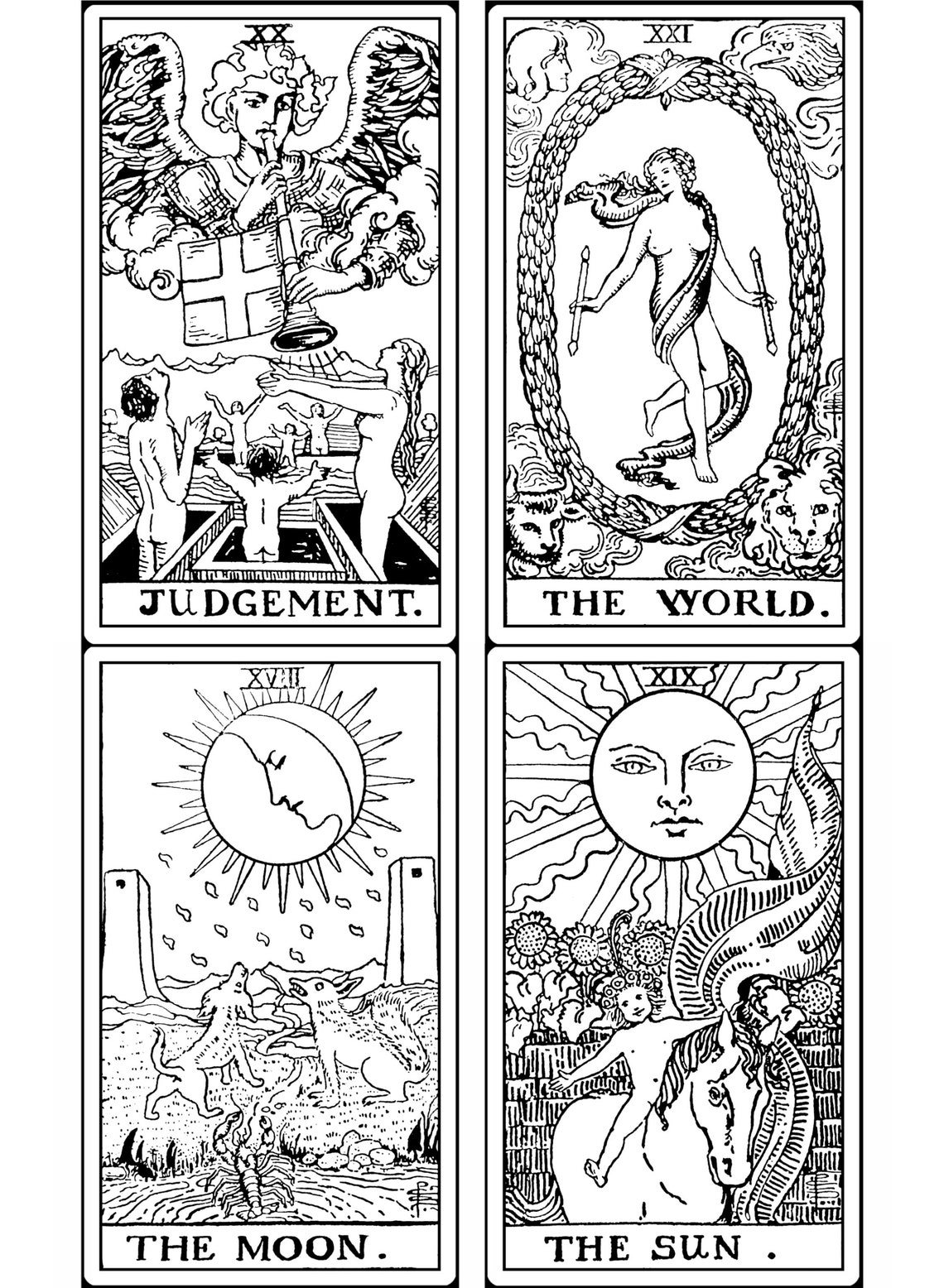 Tarot Deck Printable Black and White Printable Tarot Cards - Etsy