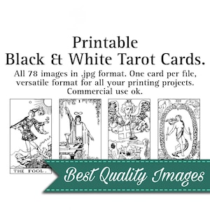 Afdrukbare tarotkaarten zwart-wit - Rider Waite