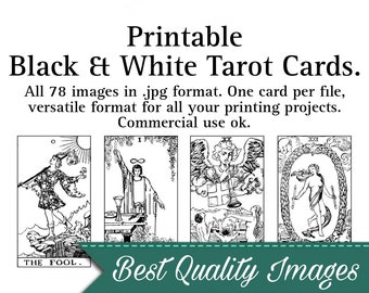 Printable Tarot Cards Black and White - Rider Waite