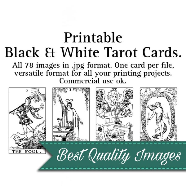 Printable Tarot Cards Black and White - Rider Waite