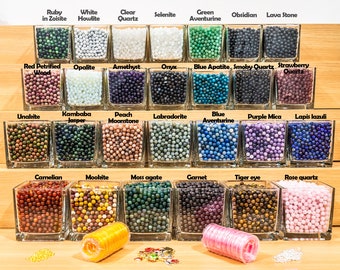 Natural Stone Round 8mm Loose Gemstone Beads Lot For Jewelry Making DIY Bracelet, Crystal Scoop, Bead Scoop, for Gift