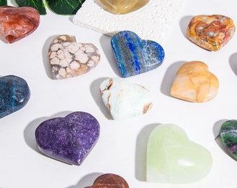 Wholesale Lot 1 lbs Natural Mixed Crystal Heart Stone Healing Crystal Gift