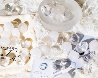 Natural Clear Quartz Tumble Stones: Healing Crystal Decor