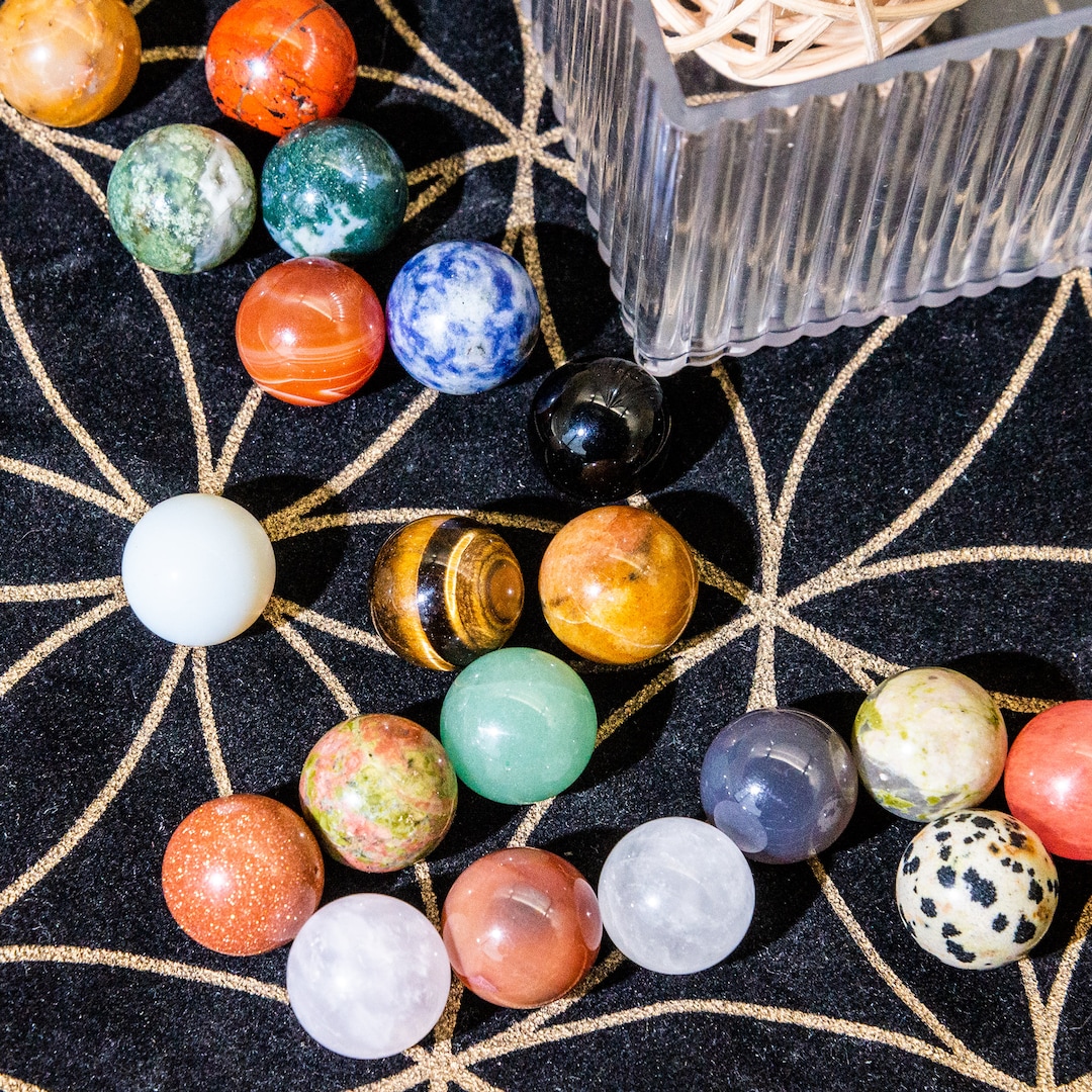Mixed Crystal Mini Spheres: Natural Gemstone Healing Crystals - Etsy