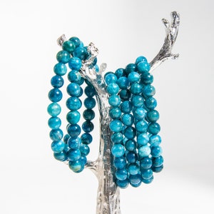 Wholesale lot Natural Blue Apatite 8mm Crystal Healing Stretch Bracelet