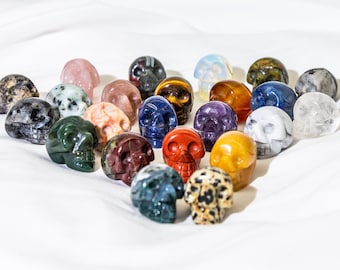 1 Inch Hand Carved Crystal Skull, Mini Carved Skull, Healing Crystal, Christmas Gift, Halloween Gift