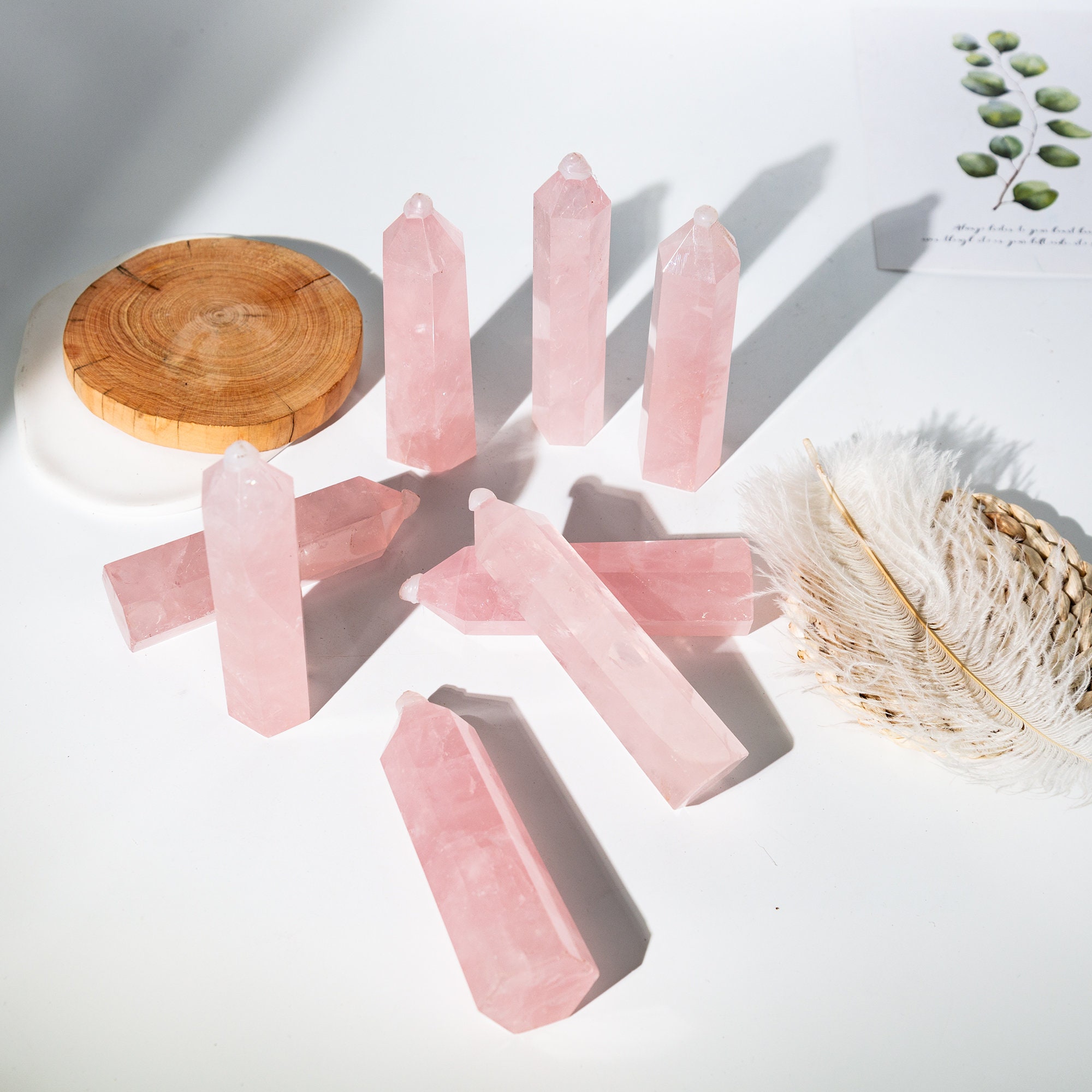 天然石 ローズクォーツ クリスタル 1点物 タワー 天然石ポイント 楽天