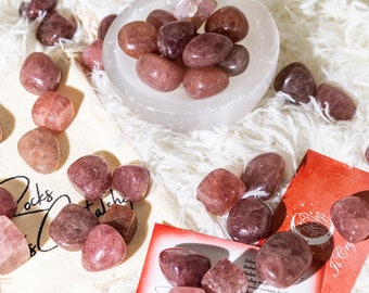 Natural Strawberry Tumble Stones: Healing Crystal Home Decor