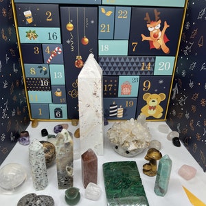 Christmas Crystal Advent Calendar Kit, 24 Days of Christmas Countdown, Different Crystals Surprise Gift, Mystery Crystal, Crystal Confetti
