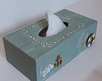 Summer wooden tissue box