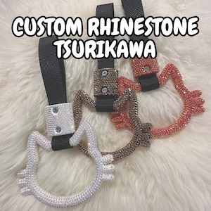 Strass personalizado Kitty Tsurikawa | Alça de deriva do carro de metrô japonês JDM Ring Charm | Entrega rápida