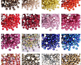 2500 pcs 2 mm 3 mm Verre Strass Non-Hotfix Nail Art Artisanat Bling