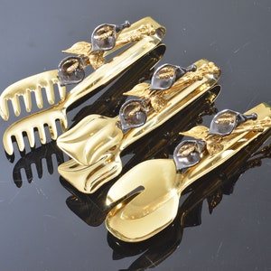 Versatile and Durable Kitchen Tongs for Culinary Precision, Gold / Silver Color Option Kitchen Utensils, Dining Table Accessories