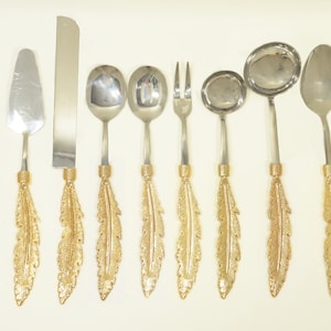 Elegant Stainless Steel Utensils Set for Soup, Cake, and Salad Service - Customizable Options