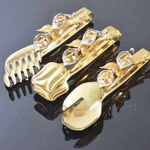 Versatile and Durable Kitchen Tongs for Culinary Precision, Gold / Silver Color Option Kitchen Utensils, Dining Table Accessories