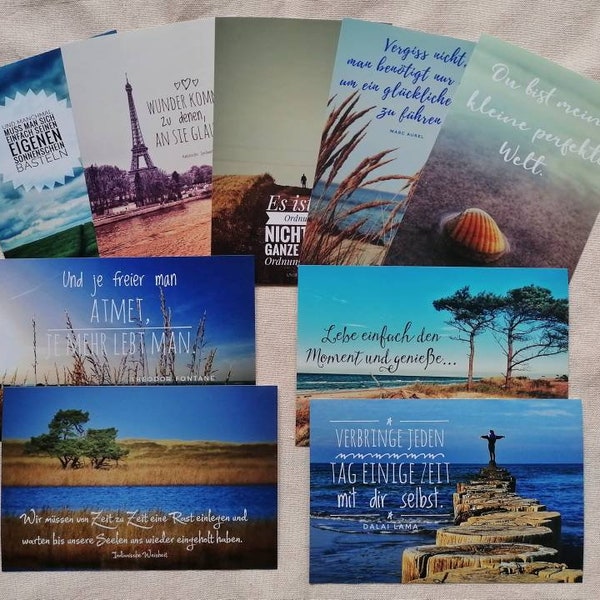 Postkarten Set | Fotopostkarte | Postkarte Sprüche | Naturfotografie | Geschenk Freundin | Lebensweisheiten Geburtstag Zitate | Motivation