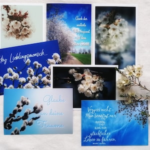Postkarten Set Natur | Fotopostkarte Naturfotografie | Postkarten Sprüche Frühling | Wanddeko | Botanik | Grußkarte | Postkarten Ostern