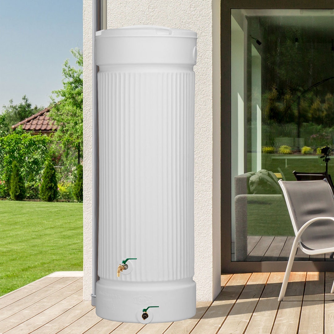 Regentonne Weiß Säule 500 Liter White Water Etsy