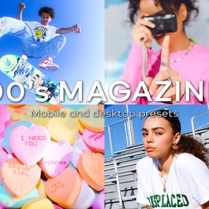 00s Lightroom Presets, Y2K photo filters, 2000&#39;s aesthetic LR presets, 5 Girly Instagram photo filters | DNG & XMP files | instant-download